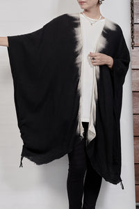 2301-GS07 Black Shadow Short Gown - Black