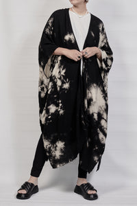 2301-GL01 Tie Dye Long Gown - Black