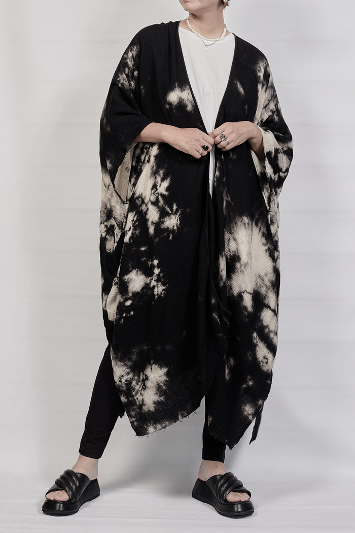 2301-GL01 Tie Dye Long Gown - Black