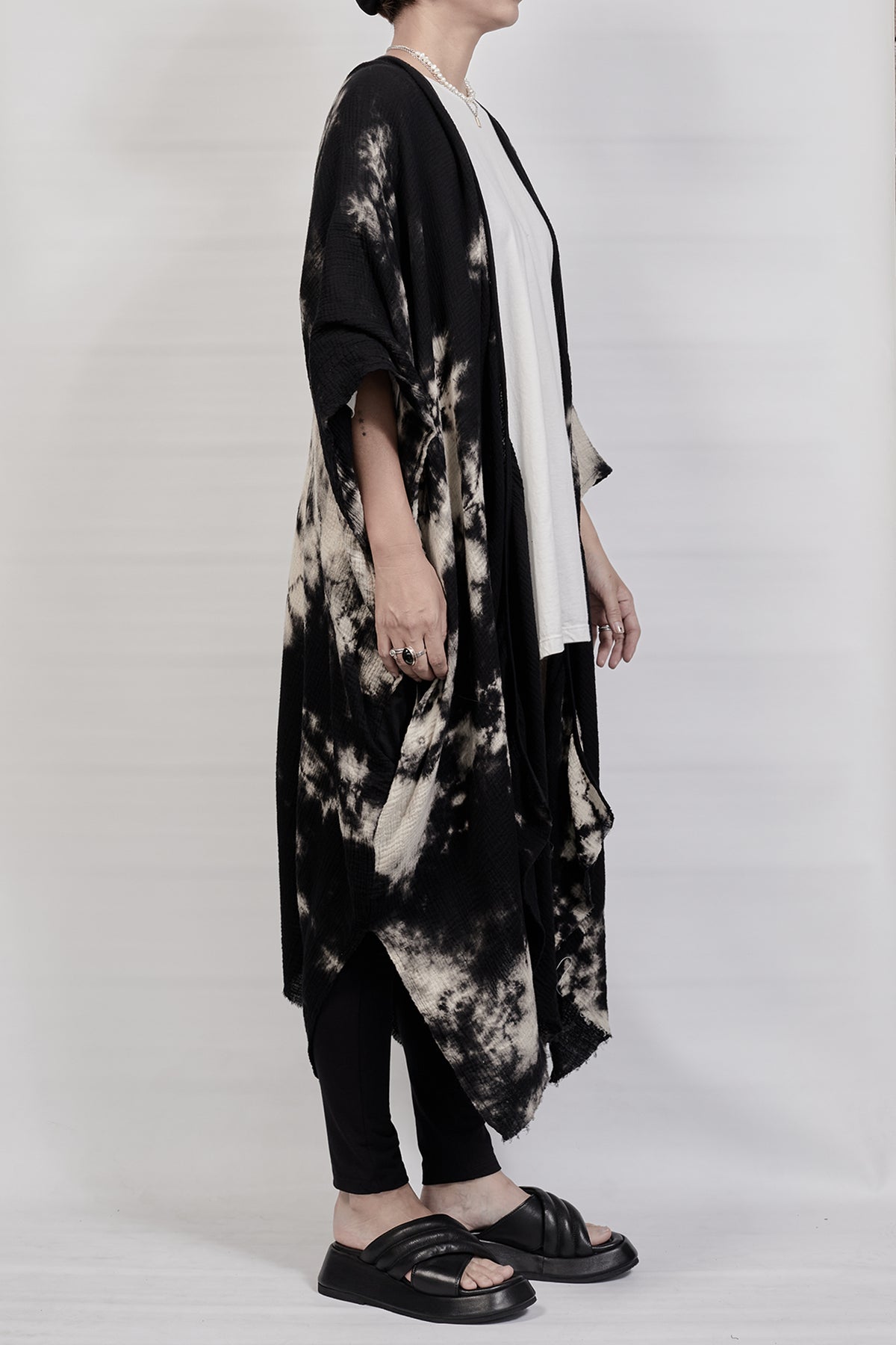 2301-GL01 Tie Dye Long Gown - Black