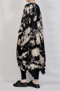 2301-GL01 Tie Dye Long Gown - Black