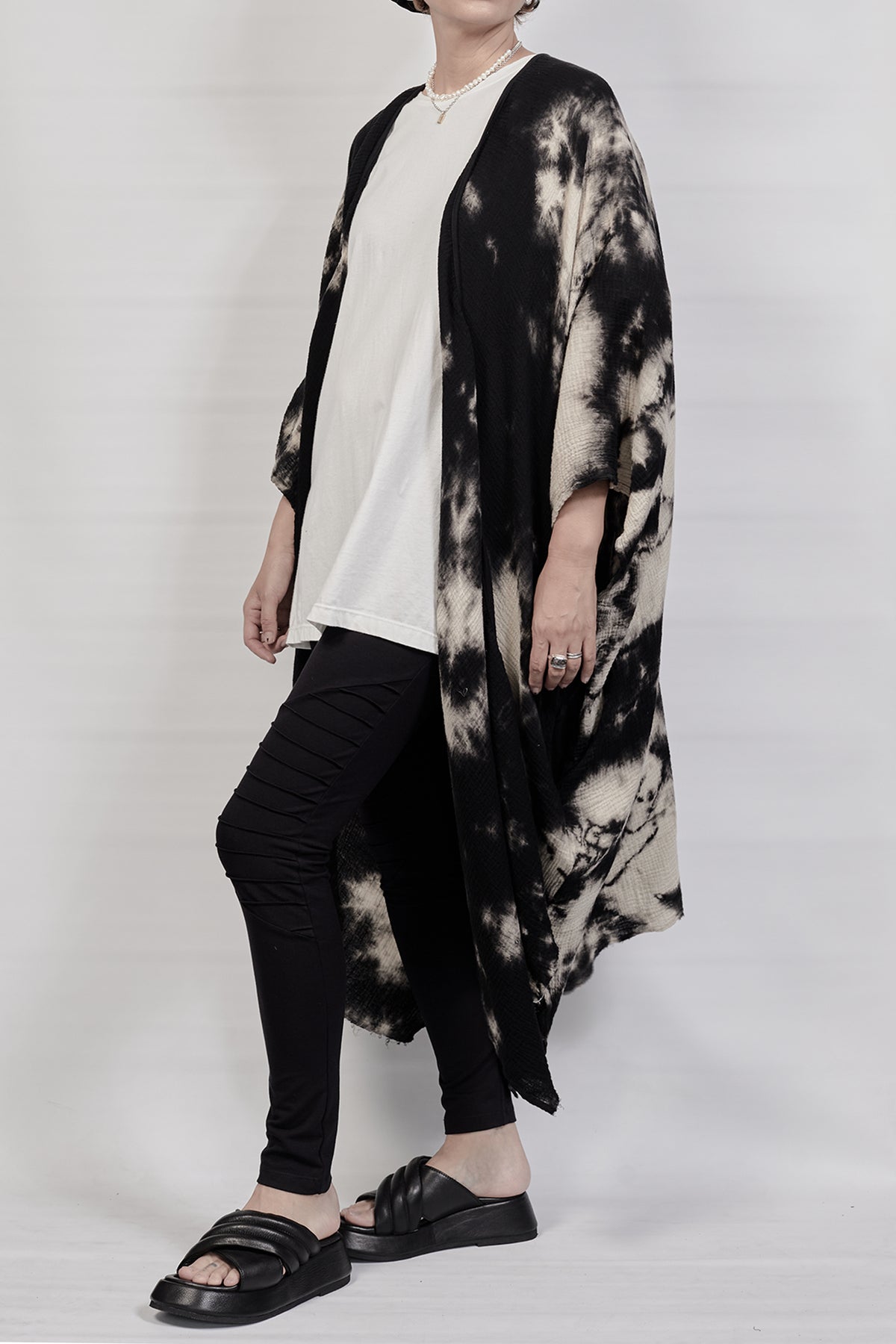 2301-GL01 Tie Dye Long Gown - Black