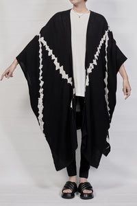 2301-GL03 Cross V Long Gown - Black