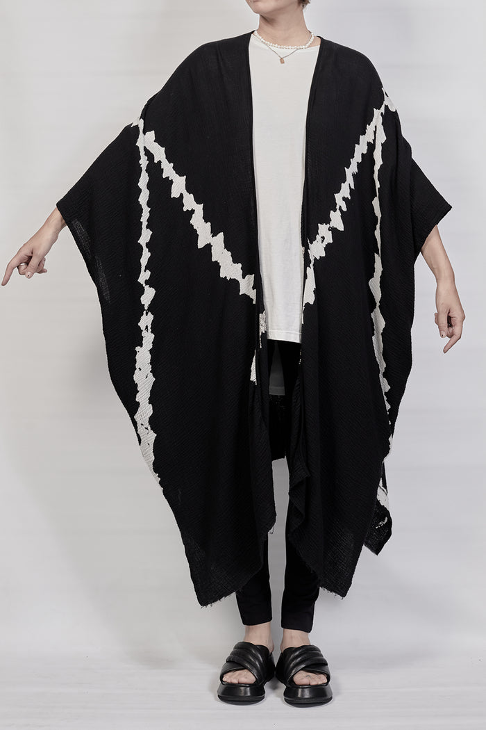 2301-GL03 Cross V Long Gown - Black