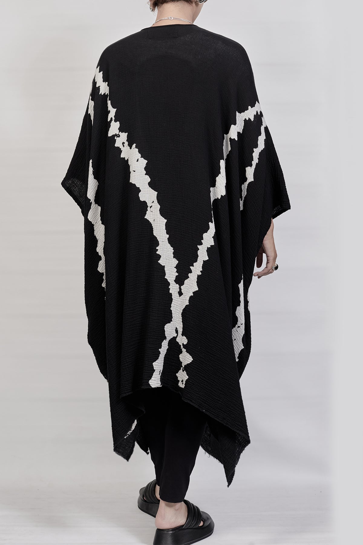 2301-GL03 Cross V Long Gown - Black