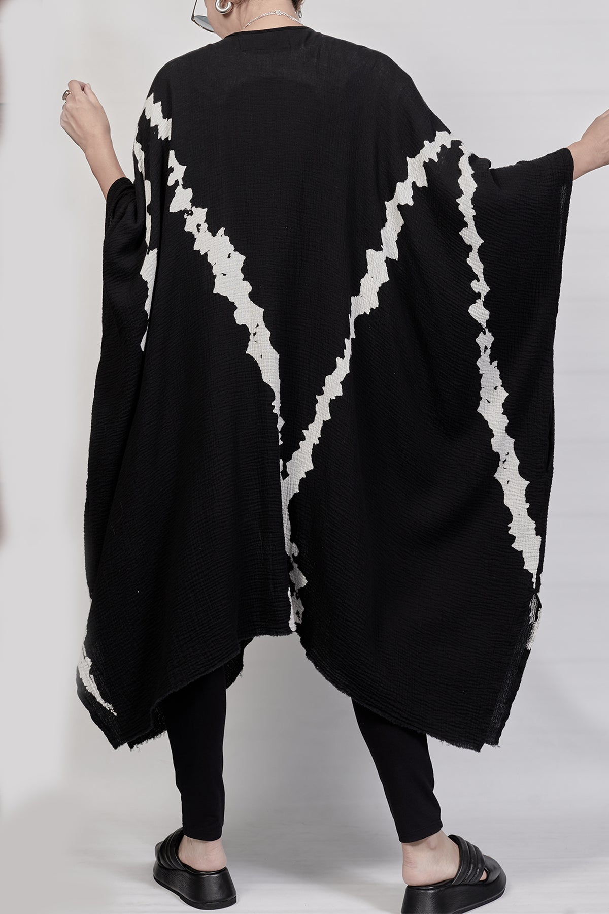 2301-GL03 Cross V Long Gown - Black