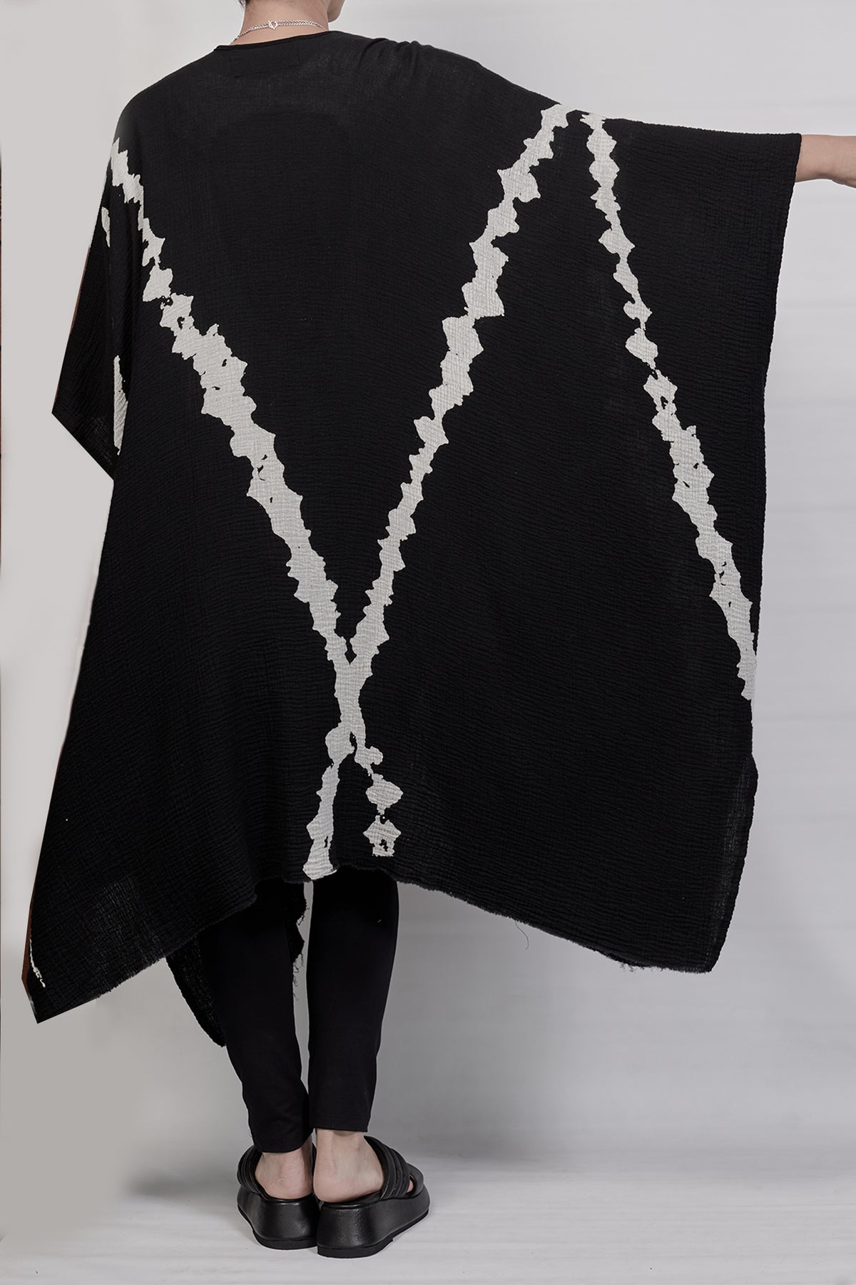2301-GL03 Cross V Long Gown - Black