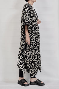 2301-GL06 Leopard Long Gown - Black