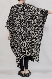 2301-GL06 Leopard Long Gown - Black