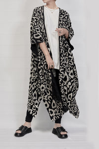 2301-GL06 Leopard Long Gown - Black