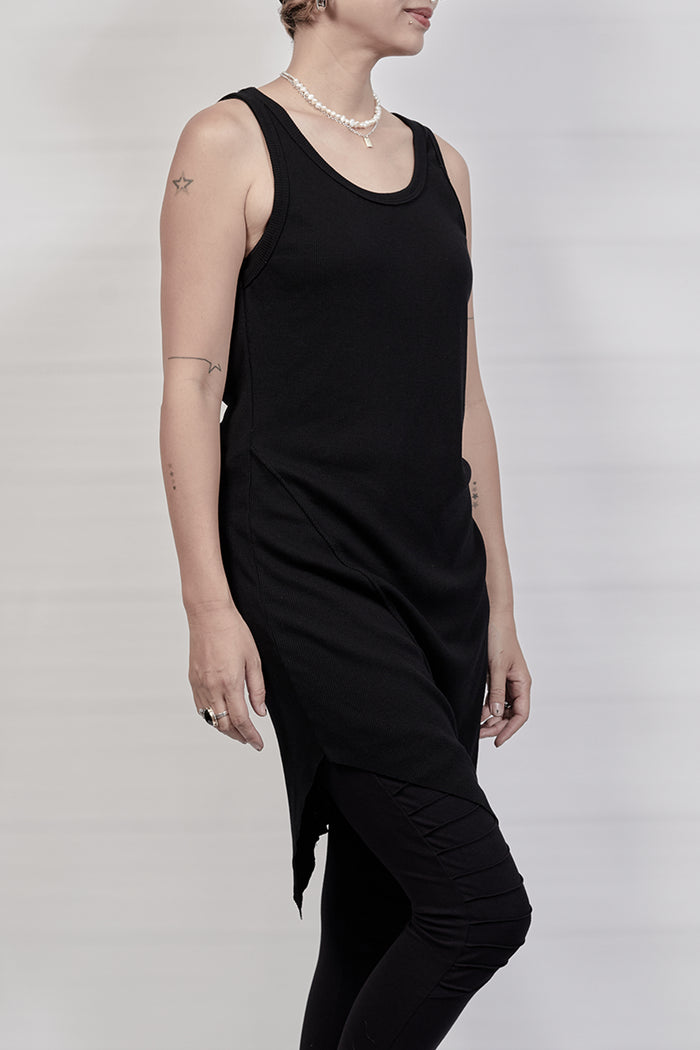 2302-OP04 Rib OP w Hand stitch - Black