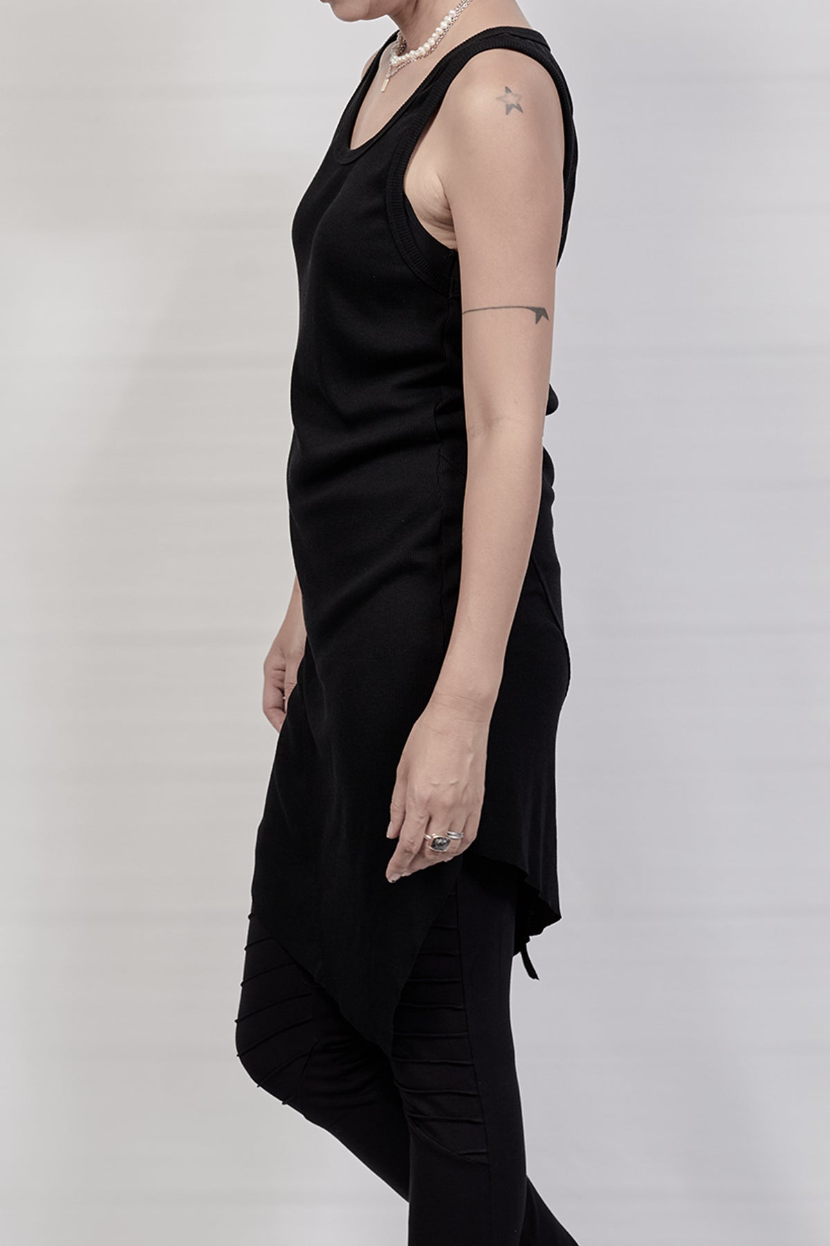 2302-OP04 Rib OP w Hand stitch - Black