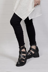1801-BO02  Black Metal Sandal 08 - Black