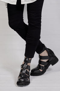 1801-BO02  Black Metal Sandal 08 - Black