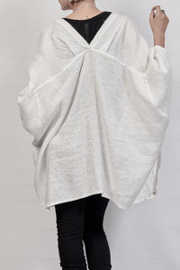2302-SH02 Linen Kimono Shirt - White