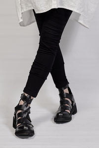 1801-BO02  Black Metal Sandal 08 - Black
