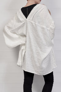 2302-SH02 Linen Kimono Shirt - White