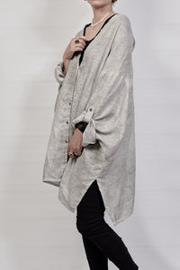 2302-SH02 Linen Kimono Shirt - Charcoal