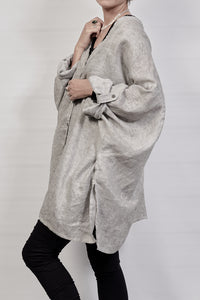 2302-SH02 Linen Kimono Shirt - Charcoal
