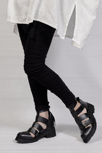 1801-BO02  Black Metal Sandal 08 - Black
