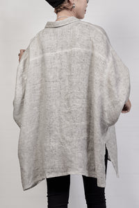2302-SH01 Linen Over Shirt - Charcoal