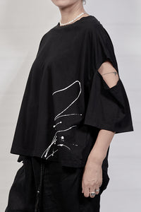 2302-CT03 Open Sleeve Cut - Black