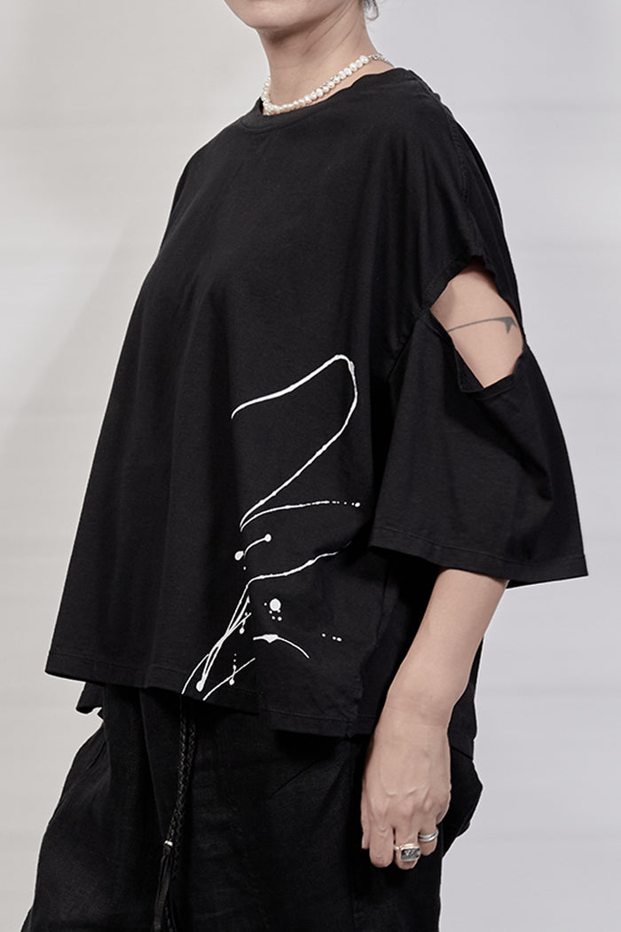 2302-CT03 Open Sleeve Cut - Black