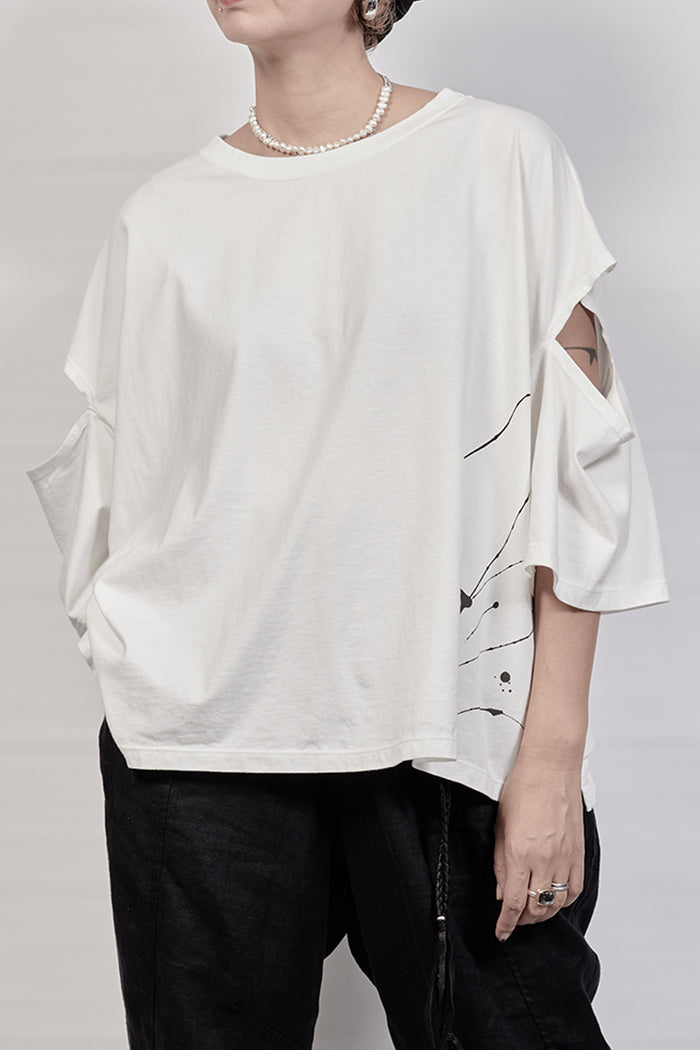 2302-CT03 Open Sleeve Cut - White