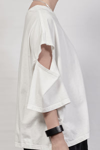 2302-CT03 Open Sleeve Cut - White