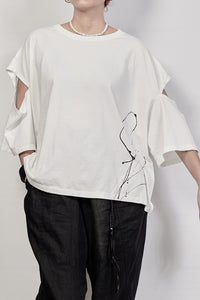 2302-CT03 Open Sleeve Cut - White