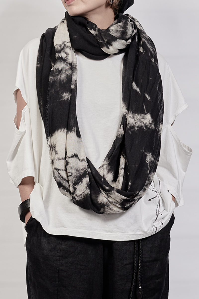 2301-SN01 Tie Dye Snood - Black