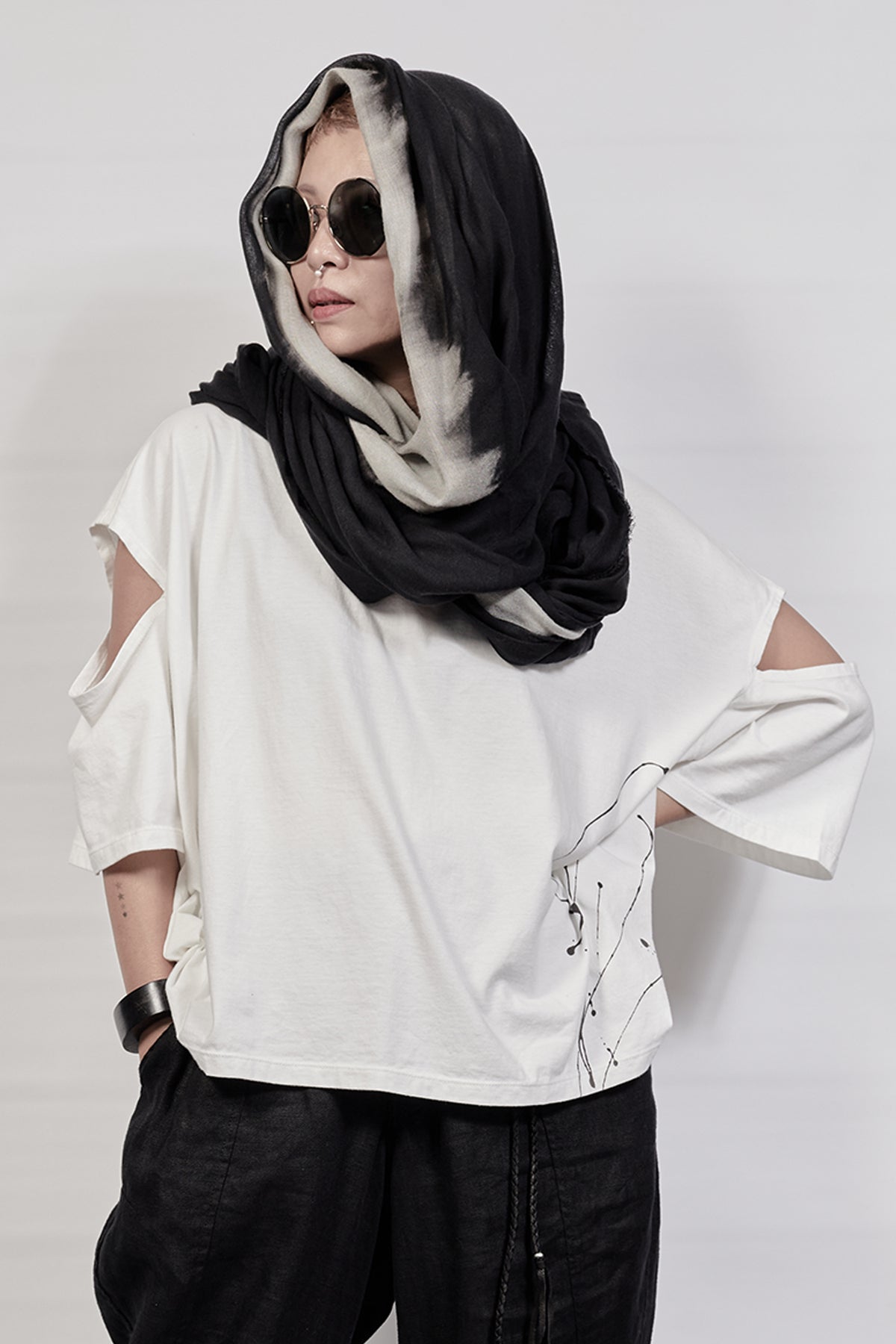 2301-SN03 Black Shadow Snood - Black