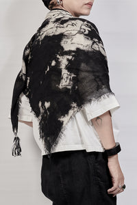 2301-ST01 Tie Dye Square Stole - Black