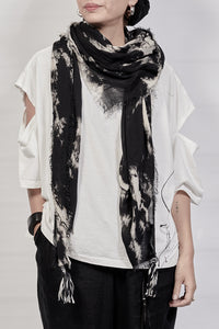2301-ST01 Tie Dye Square Stole - Black