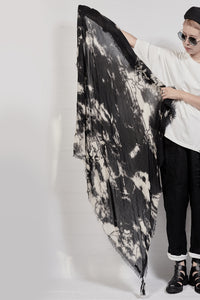 2301-ST01 Tie Dye Square Stole - Black