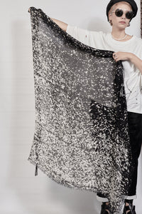 2301-ST04 Spot Square Stole - Black