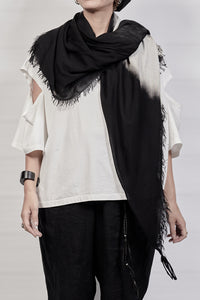 2301-ST05 Black Shadow Square Stole - Black
