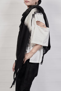 2301-ST05 Black Shadow Square Stole - Black