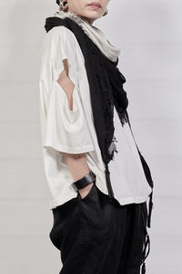 2301-ST05 Black Shadow Square Stole - Black