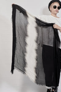 2301-ST05 Black Shadow Square Stole - Black