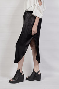 2302-SK01A Viscose Skirt - Black