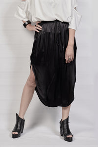 2302-SK01A Viscose Skirt - Black