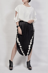 2302-SK01B Vicose Cross Skirt - Black