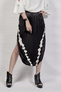 2302-SK01B Vicose Cross Skirt - Black