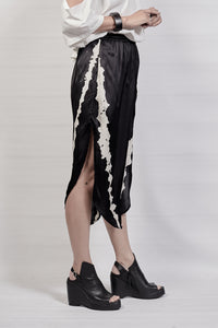 2302-SK01B Vicose Cross Skirt - Black
