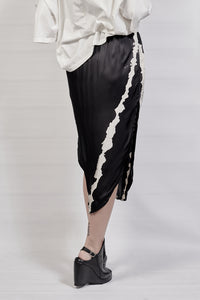 2302-SK01B Vicose Cross Skirt - Black