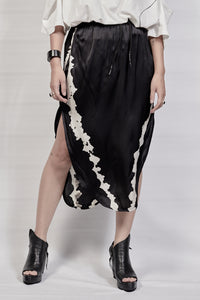 2302-SK01B Vicose Cross Skirt - Black