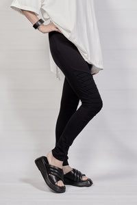 1802-PT13 Slash Cut Leggings - Black