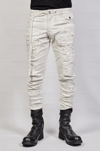 1702-PT02A Crush Skinny Twill Pants 07A - White