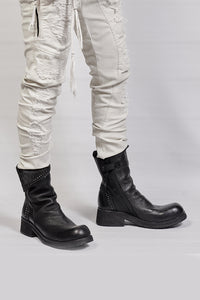 1602-BO03 Crush Short Boots - Black